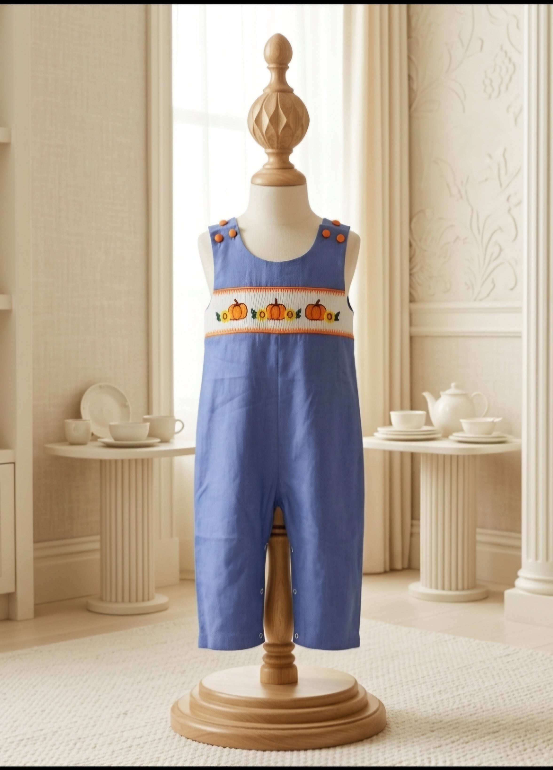 Lil Cactus Smocked Pumpkin & Sunflower Longall