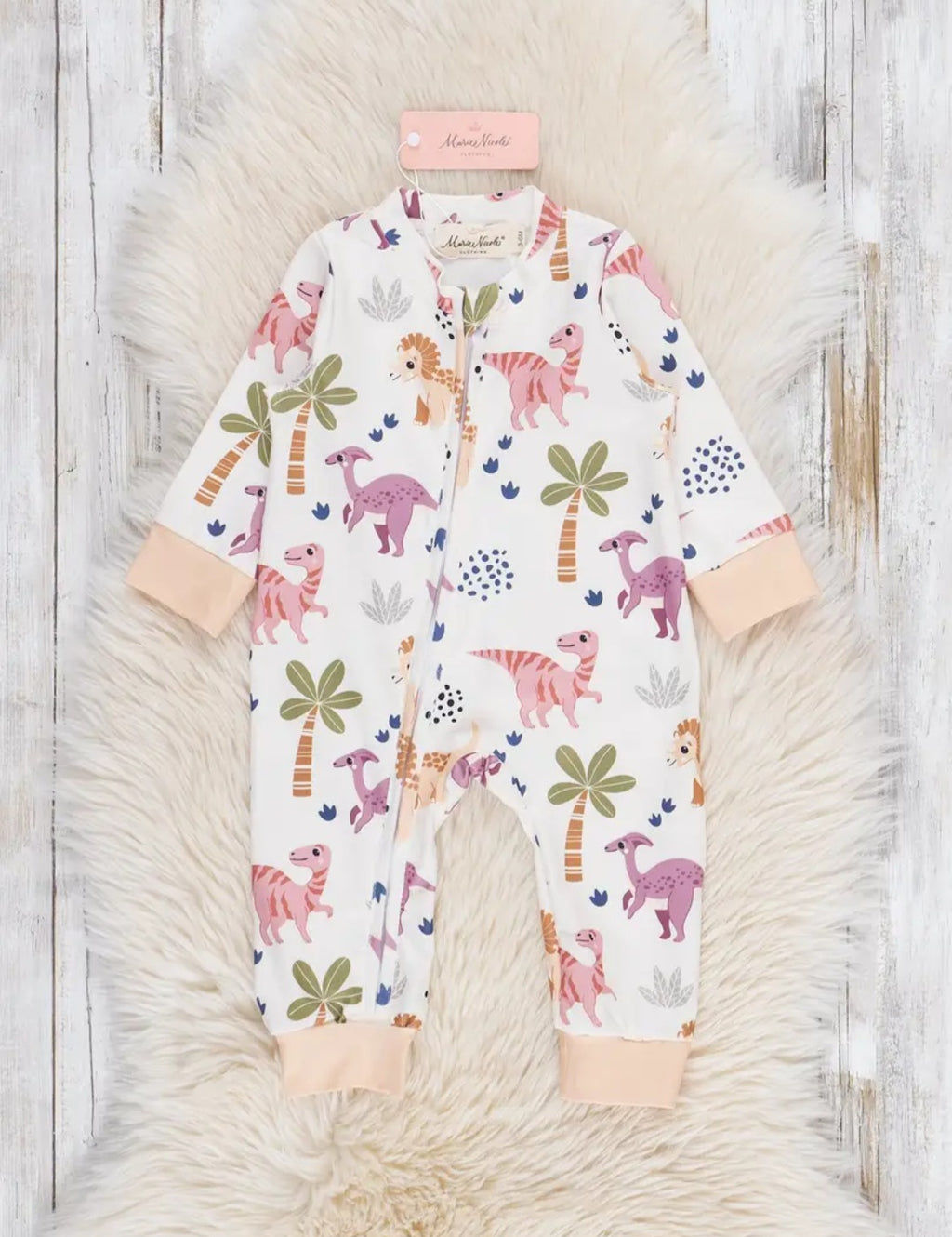 Marie Nicole Dino Dude One Piece Romper/Sleeper Sz 18-24M