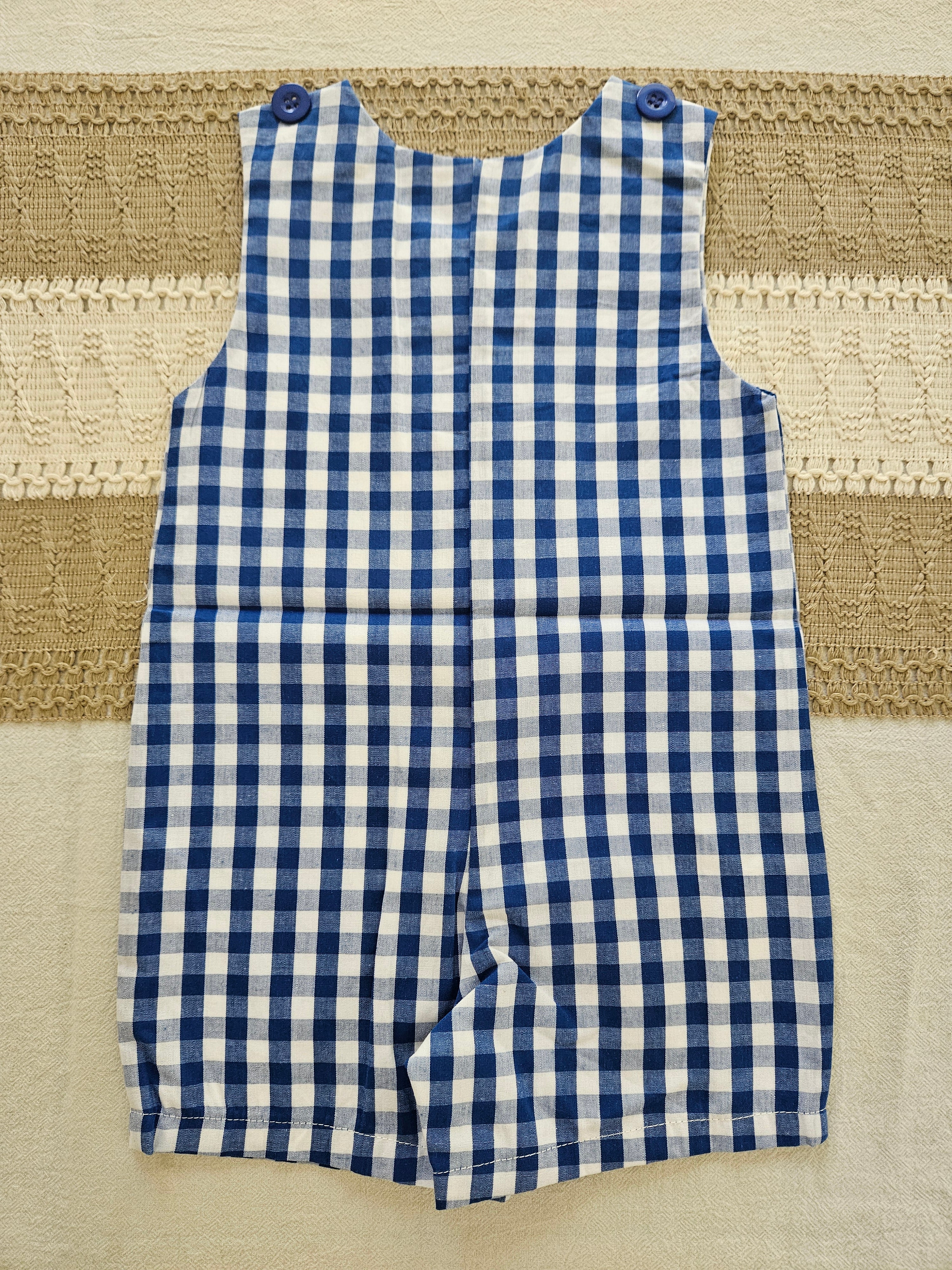Lil Cactus Blue & White Gingham Alligator Jon Jon Size 6–12M