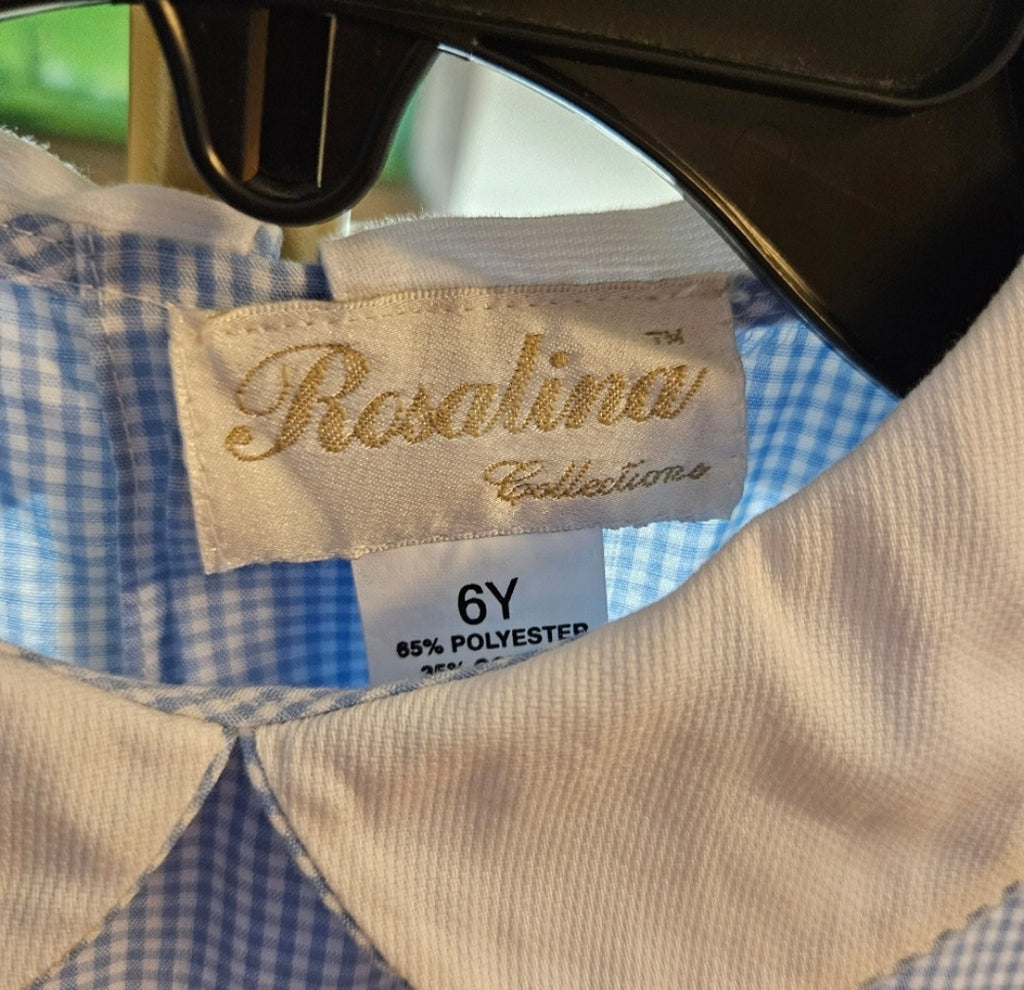 NWT Rosalina Collections Smocked  Dress with Puppies Sz 6Y