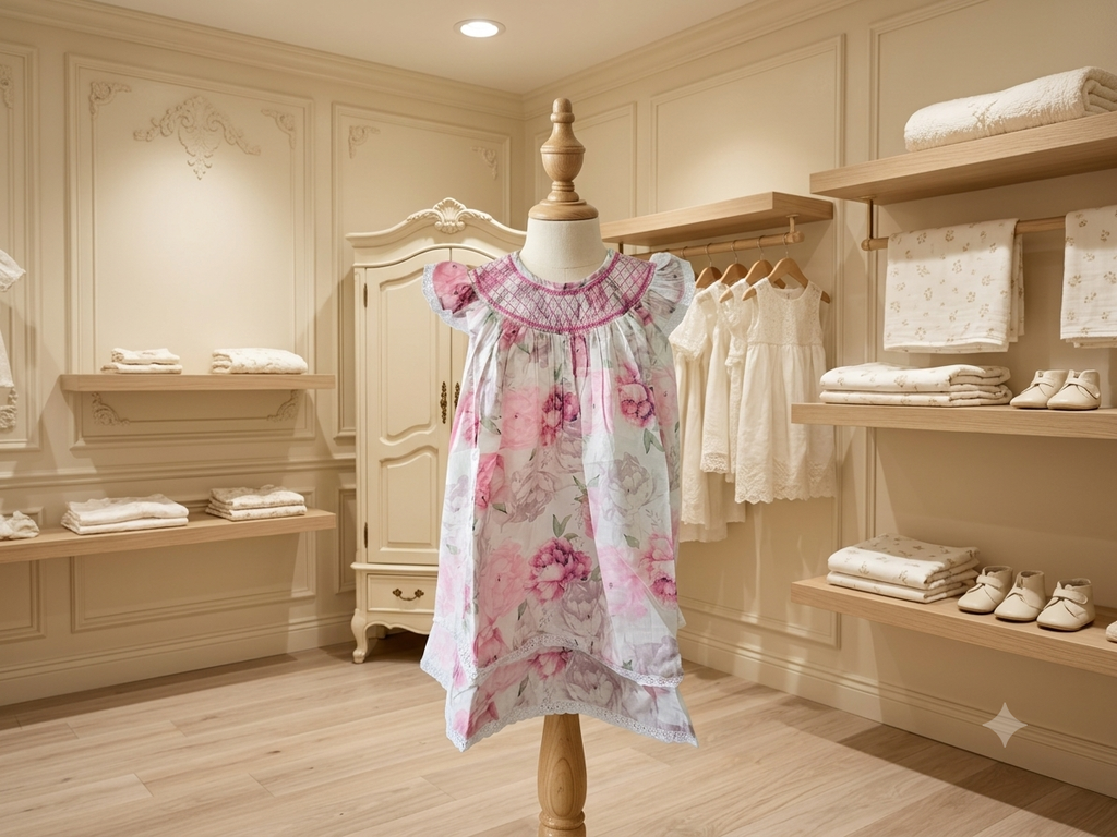 Lil Cactus Blush Pink Rose Smocked Dress | Size 3T