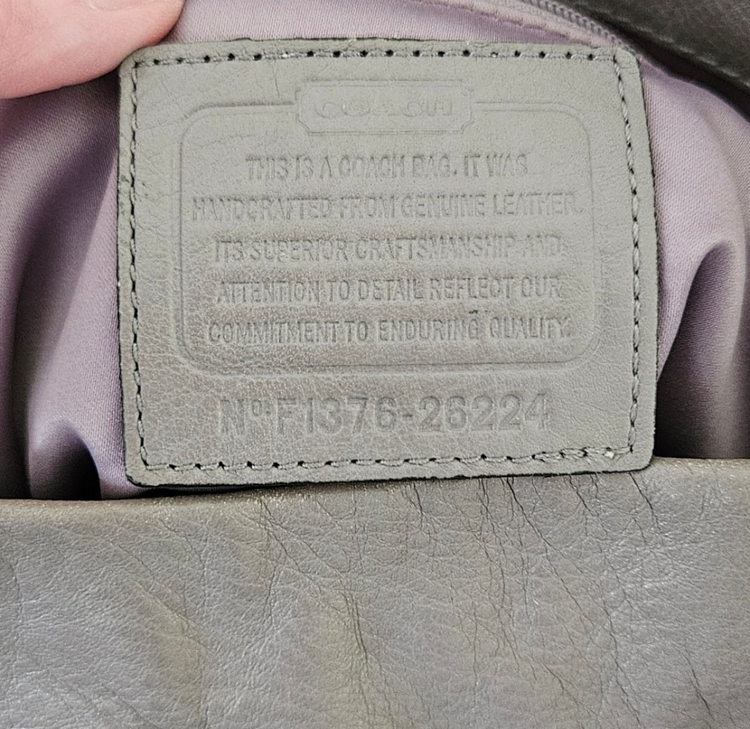 Coach Leather 3 Section Shoulder  Handbag