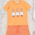 Marie Nicole Orange Embroidered Bunny Shorts Set Sz 6-12M