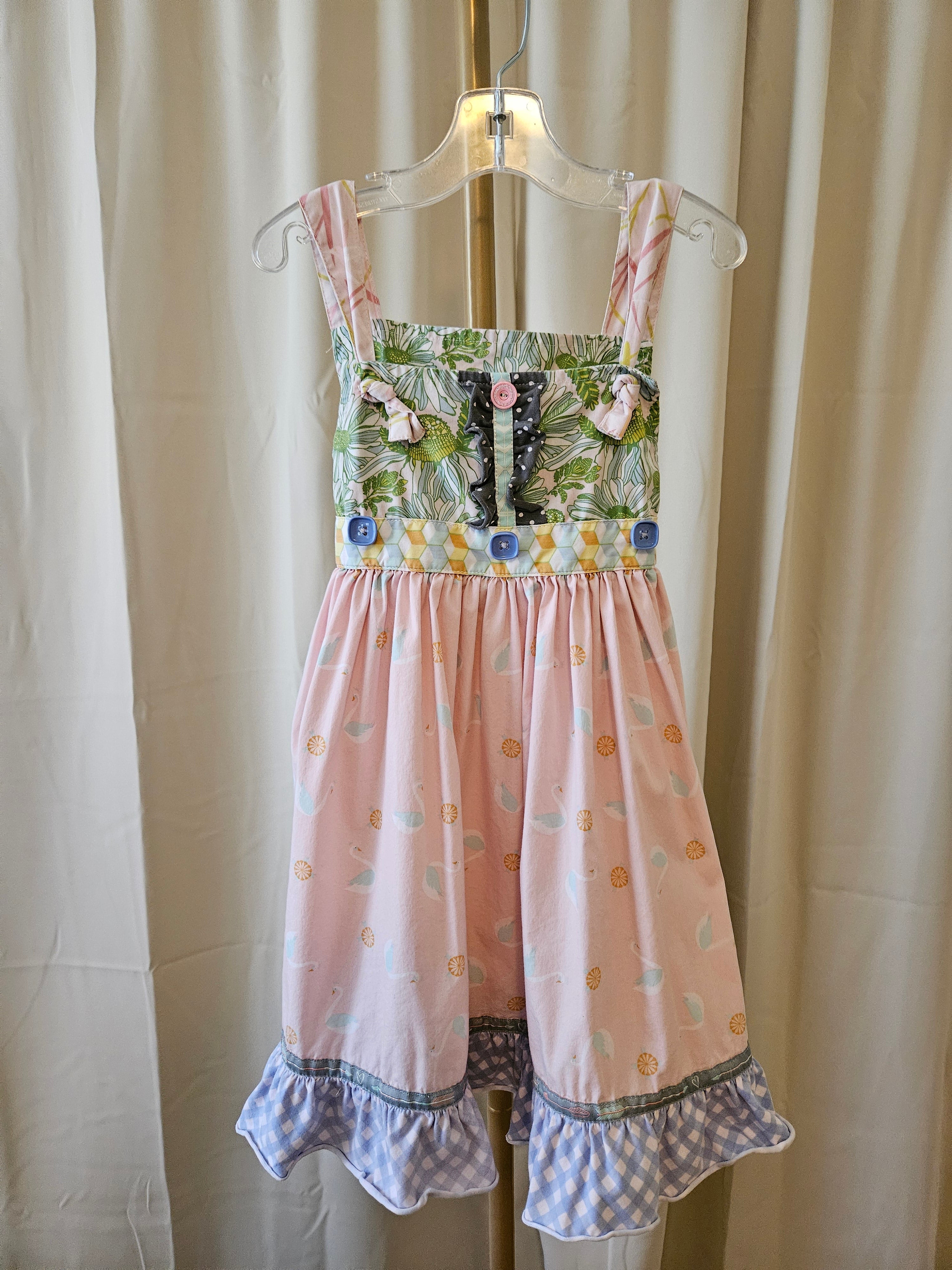 Matilda Jane Sundress – Whimsical Swans, Florals & All the Fun Things – Sz 6