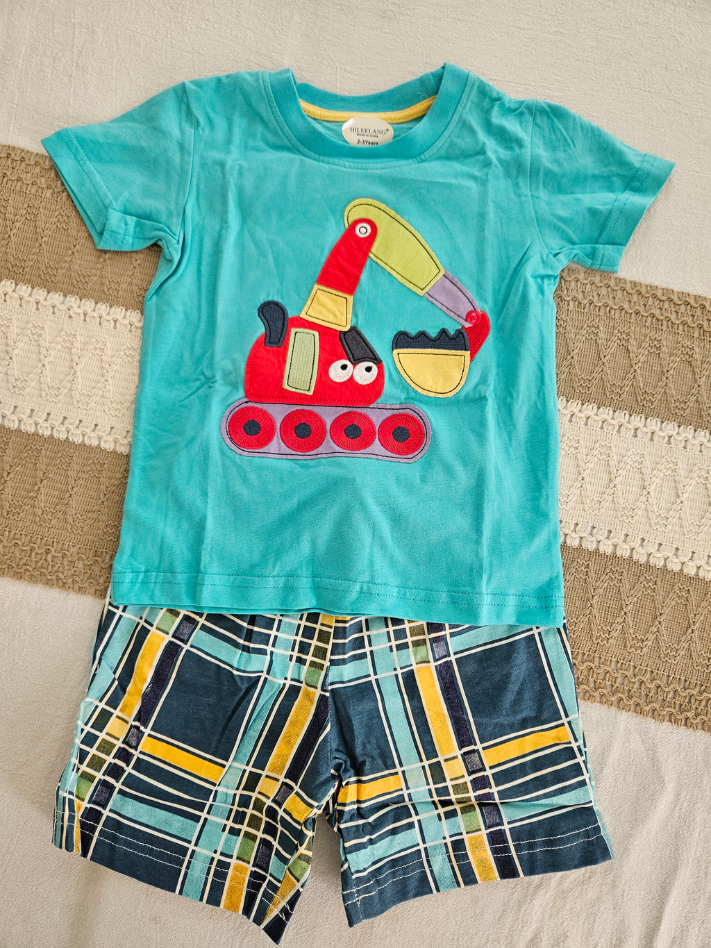 Hileelang Appliquéd Front-Loader Top & Matching Shorts Set 2-3Y