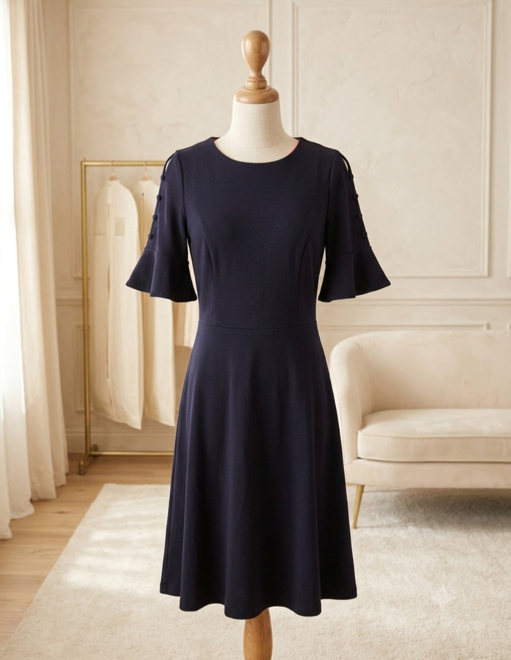 Boden Black Fitted Waist Twirl Dress Size 6