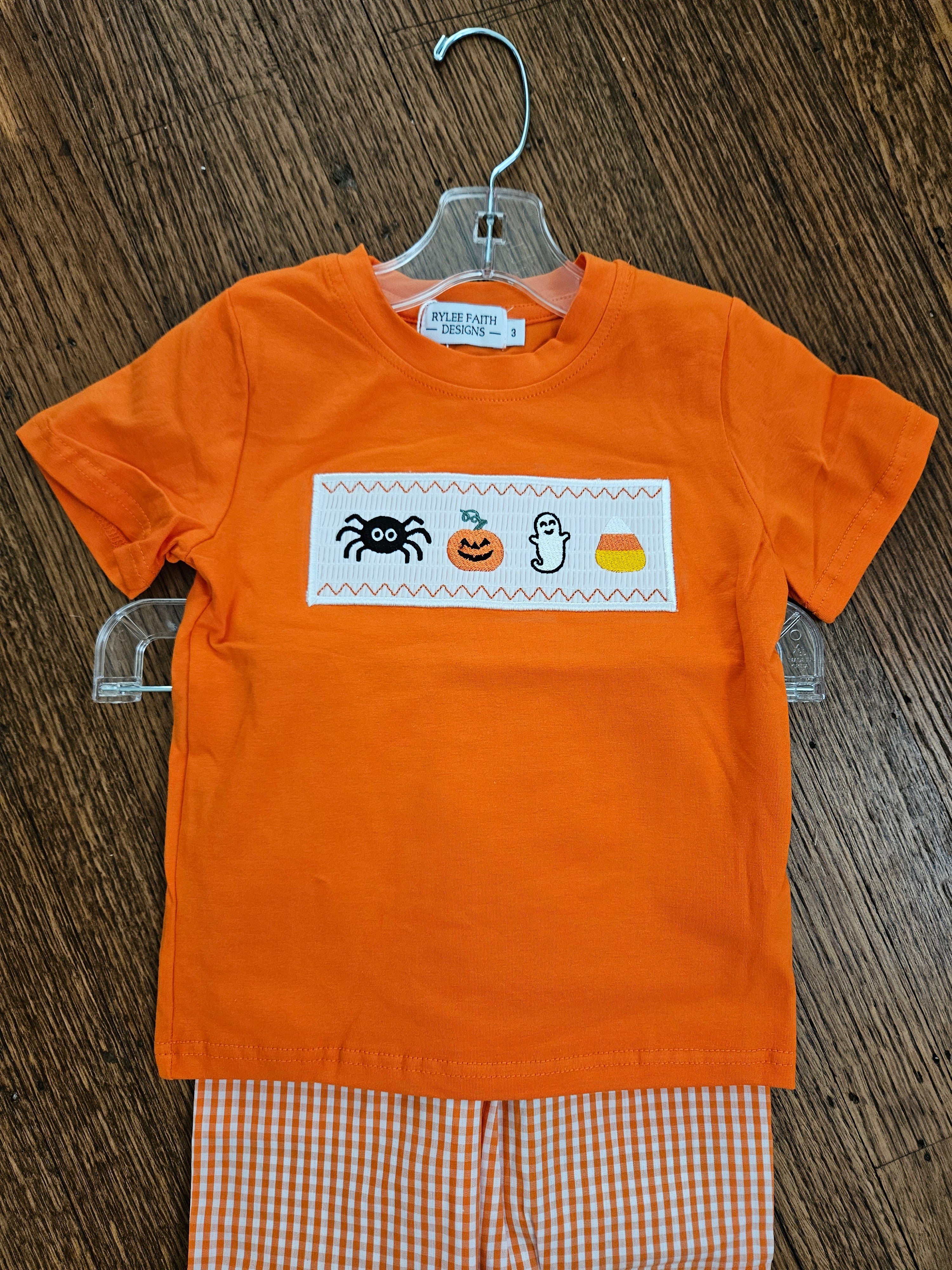 Rylee Faith Designs Boys Smocked Halloween 2-Piece Pants Set
