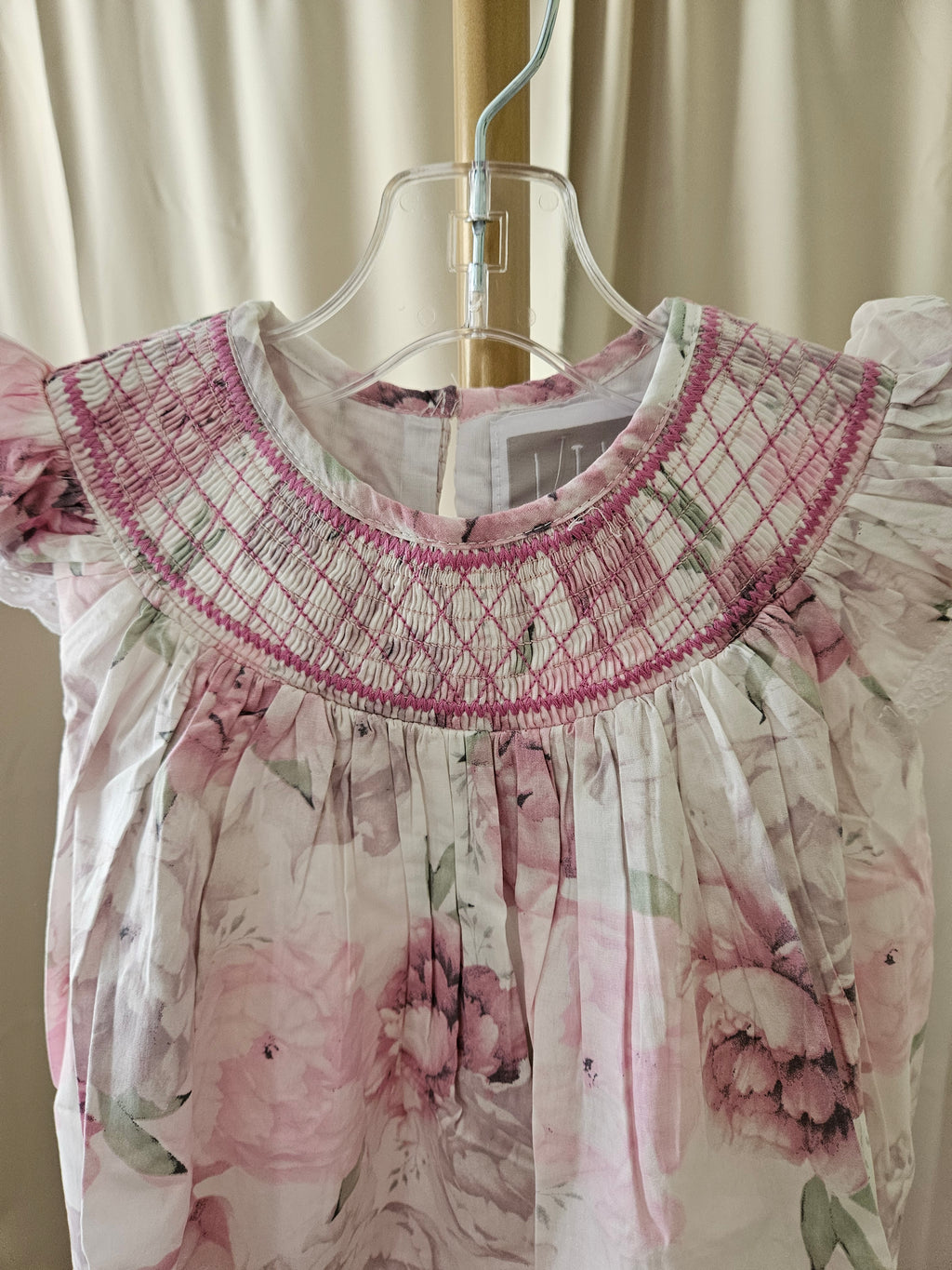 Lil Cactus Blush Pink Rose Smocked Dress | Size 3T