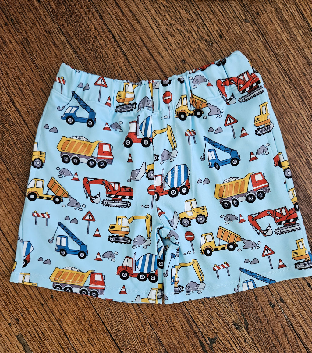 Millie Loves Lily Gray Bulldozer Tee & Heavy Equipment Shorts Set | Sizes 3 & 4