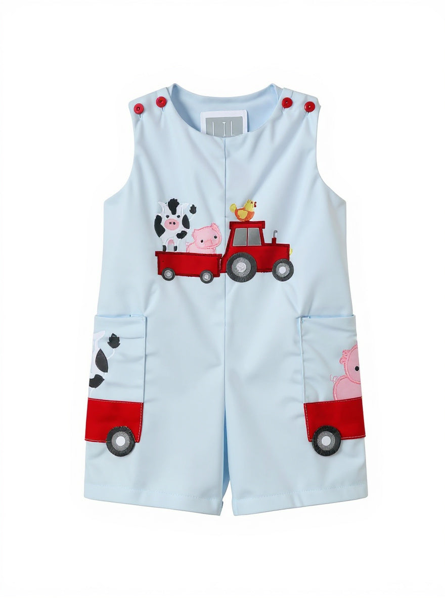 Lil' Ccactus Farm-Themed Pocket Overalls Sz 3-6M