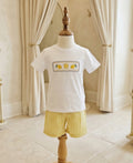 Lil Cactus White Smocked Lemons & Yellow Gingham Shorts Set Size 6Y