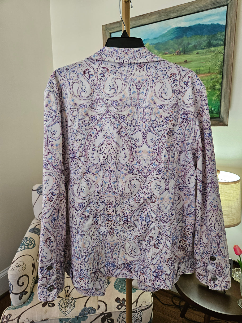 Chico's Women's Purple Paisley Jacket Sz 20/22